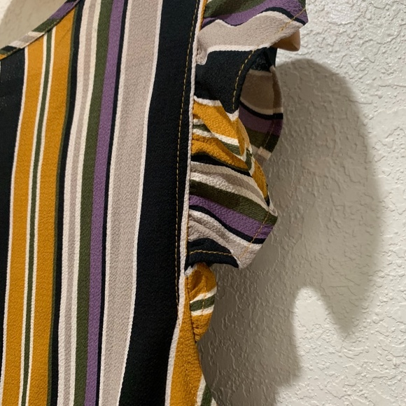 Monteau Tie Front  Boho Stripe Top Short Sleeve XL - Picture 3 of 9